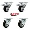 Service Caster 3 Inch Black Polyurethane Wheel Swivel Top Plate Caster Total Lock Brakes, 2PK SCC-TTL20S314-PPUB-BLK-2-S-2 - alternate 2